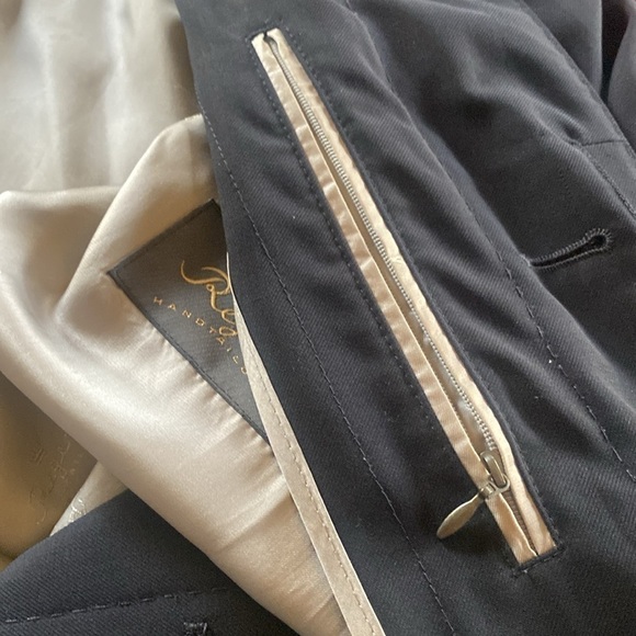 Barneys New York VTG Black Regency Hand Tailored Wool Long Trench Coat Unisex - Picture 16 of 17